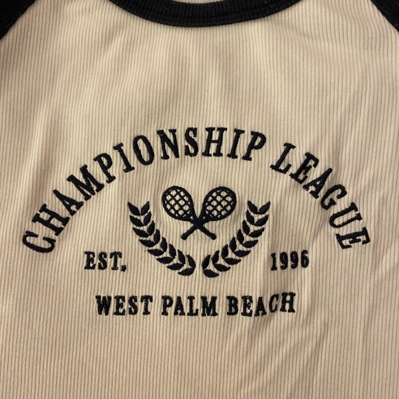 Garage Navy and White Baby Tee - Picture 2 of 3